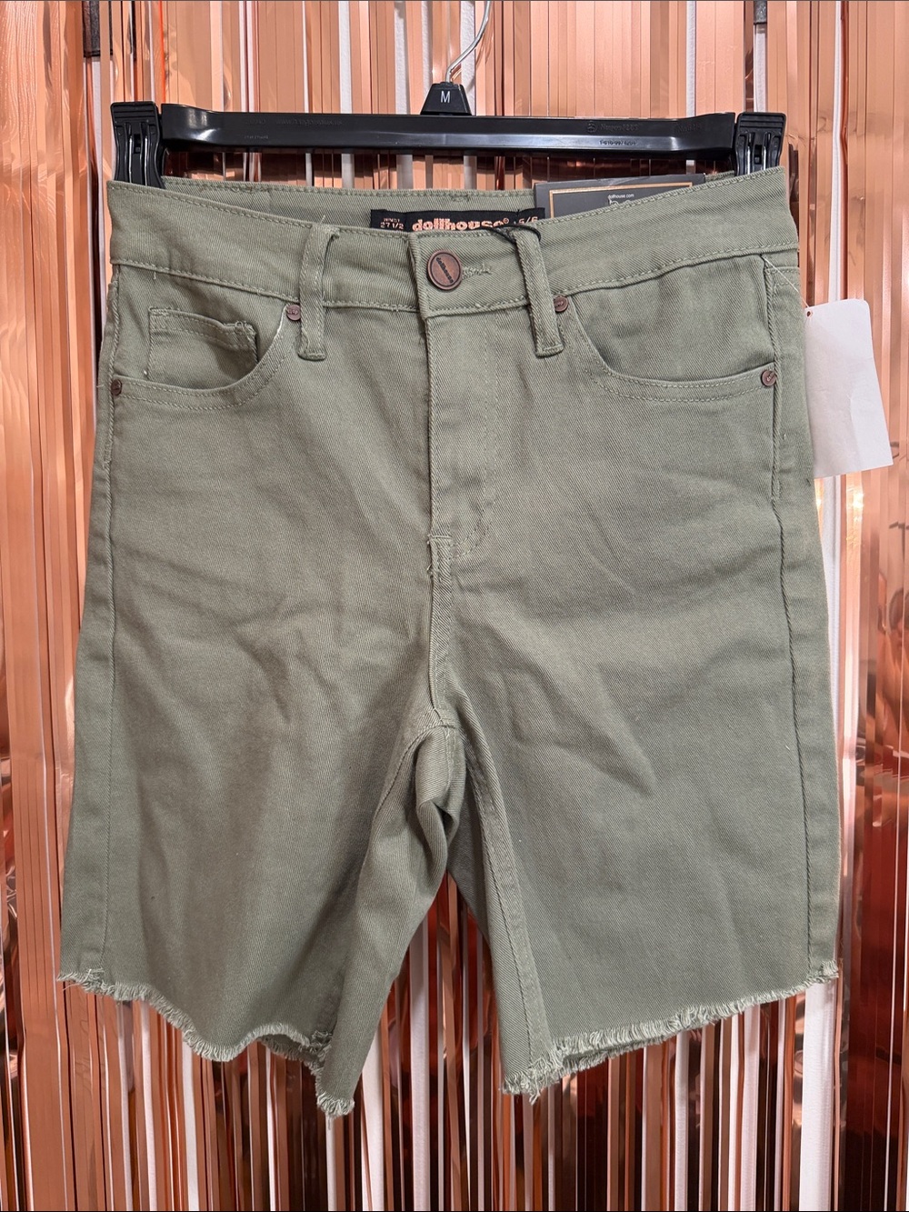 Dollhouse Olive Bermuda Shorts with Frayed Hem NEW 5/6